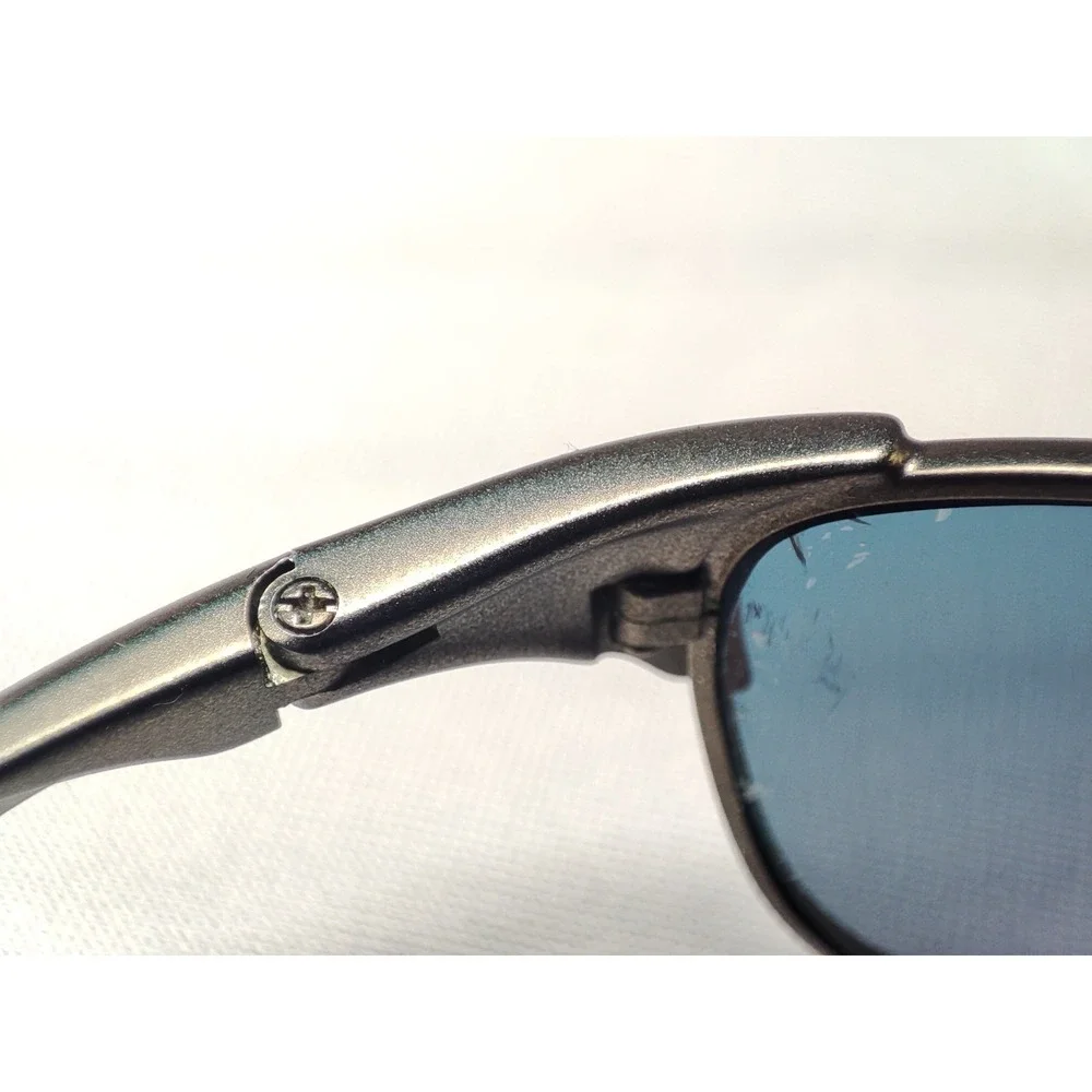Oakley Wiretap 1.0 Sunglasses Gunmetal Red Iridium Mirror Wrap Vintage 2000s